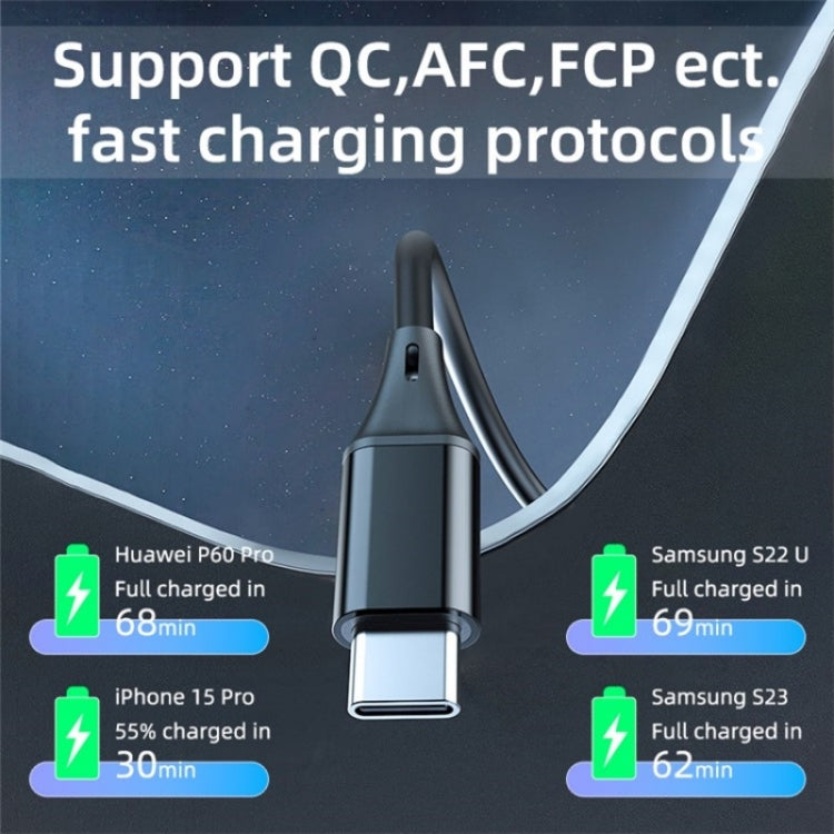 K18B 12-24V Car Charger USB+Type-C Dual Port Charging Adapter with PD 30W Type-C Spring Cable - Car Charger by PMC TechLife | Online Shopping South Africa | PMC TechLife | Buy Now Pay Later Mobicred