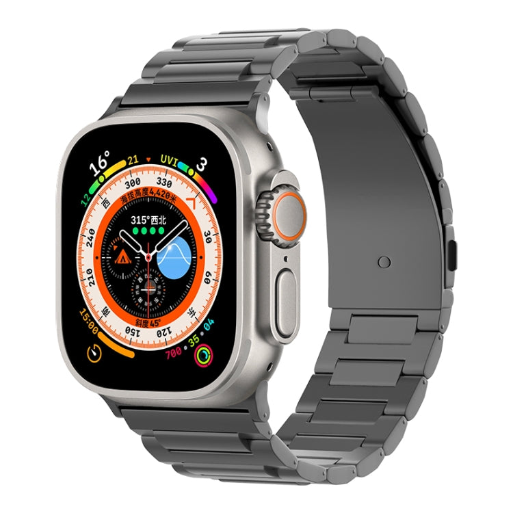 For Apple Watch Ultra 49mm I-Shaped Titanium Watch Band(Black) - Watch Bands by PMC Jewellery | Online Shopping South Africa | PMC Jewellery