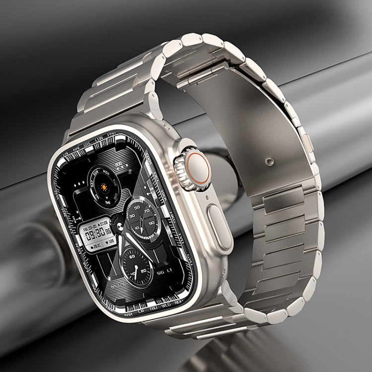 For Apple Watch Series 9 45mm I-Shaped Titanium Watch Band(Sliver) - Watch Bands by PMC Jewellery | Online Shopping South Africa | PMC Jewellery