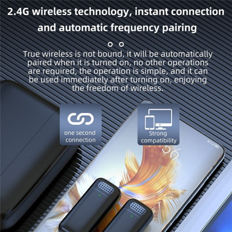 K13 2 in 1 Lavalier Wireless Microphone with 8 Pin Receiver & Charging Station - Microphone by PMC TechLife | Online Shopping South Africa | PMC TechLife | Buy Now Pay Later Mobicred