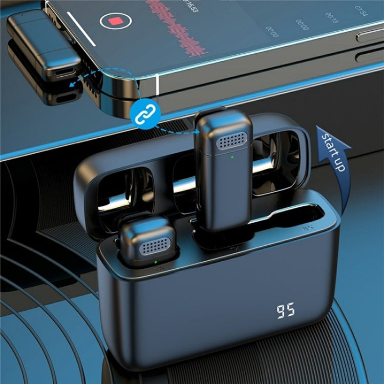 K13 2 in 1 Lavalier Wireless Microphone with 8 Pin Receiver & Charging Station - Microphone by PMC TechLife | Online Shopping South Africa | PMC TechLife | Buy Now Pay Later Mobicred