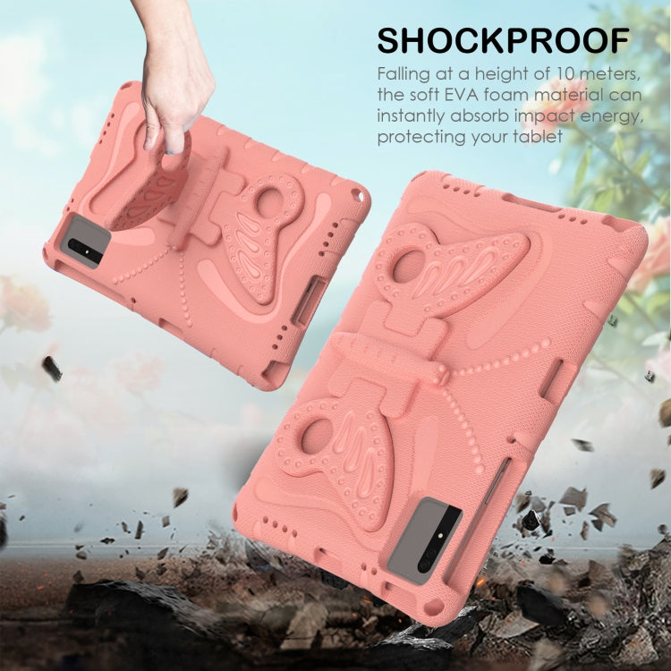 For Samsung Galaxy Tab S9 FE X510 Butterfly Bracket EVA Shockproof Tablet Case(Pink Orange) - Galaxy Tab S9 FE by PMC Jewellery | Online Shopping South Africa | PMC Jewellery | Buy Now Pay Later Mobicred