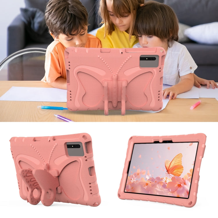 For Samsung Galaxy Tab S9 FE X510 Butterfly Bracket EVA Shockproof Tablet Case(Pink Orange) - Galaxy Tab S9 FE by PMC Jewellery | Online Shopping South Africa | PMC Jewellery | Buy Now Pay Later Mobicred