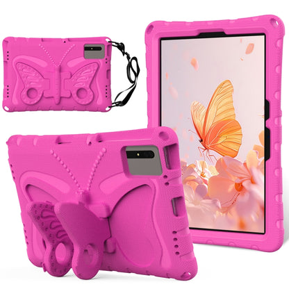 For Samsung Galaxy Tab S9 FE X510 Butterfly Bracket EVA Shockproof Tablet Case(Rose Red) - Galaxy Tab S9 FE by PMC Jewellery | Online Shopping South Africa | PMC Jewellery | Buy Now Pay Later Mobicred