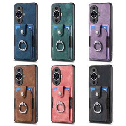 For Huawei Pura 70 Pro+ Retro Skin-feel Ring Card Wallet Phone Case(Purple) - Huawei Cases by PMC Jewellery | Online Shopping South Africa | PMC Jewellery | Buy Now Pay Later Mobicred