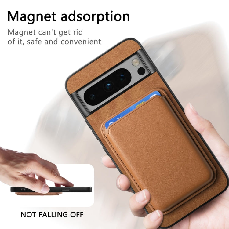 For Google Pixel 9 Retro Magsafe Card Bag PU Back Cover Phone Case(Brown) - Google Cases by PMC TechLife | Online Shopping South Africa | PMC TechLife | Buy Now Pay Later Mobicred