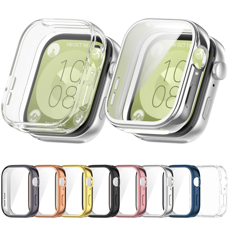 For Huawei Watch Fit 3 Full Coverage TPU Electroplated Watch Protective Case(Black) - Watch Cases by PMC TechLife | Online Shopping South Africa | PMC TechLife | Buy Now Pay Later Mobicred