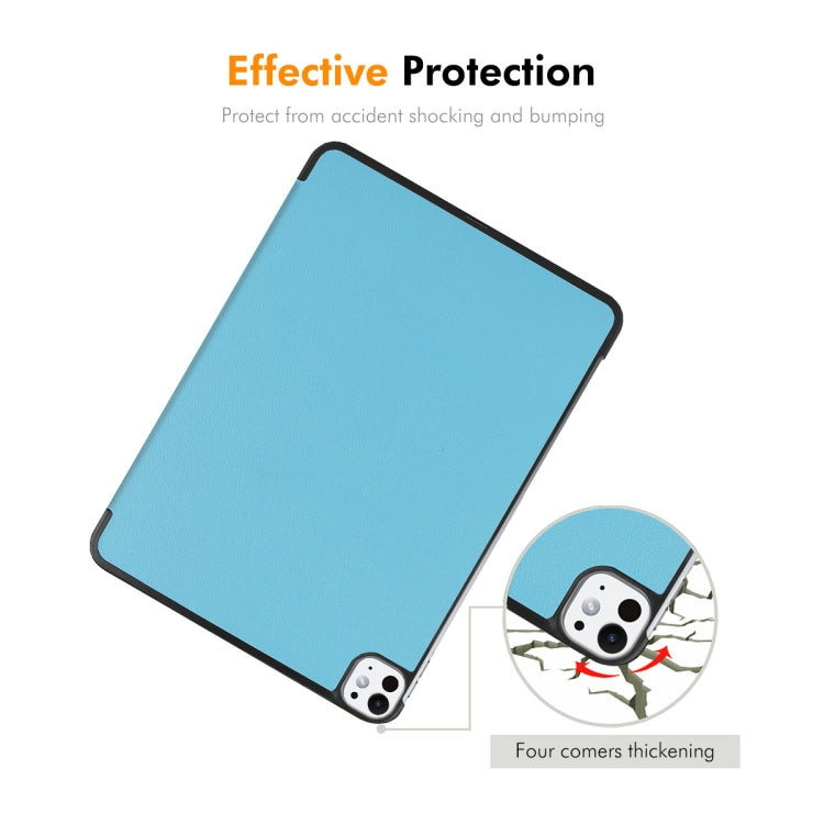 For iPad Pro 11 2024 ENKAY Tri-fold Custer Texture Platic Leather Smart Tablet Case(Dark Green) - free shipping - PMC TechLife - Order now!