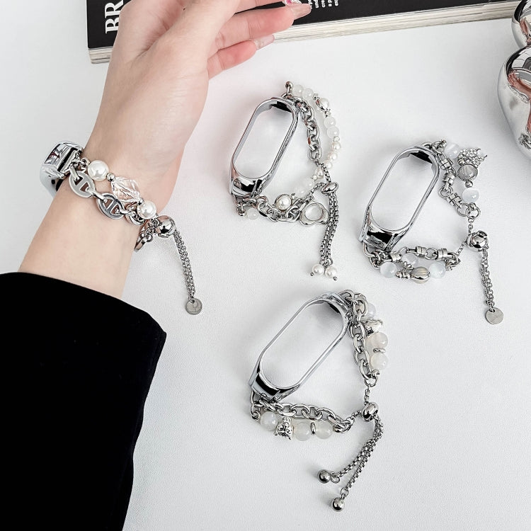 For Xiaomi Mi Band 7 Crystal Beaded Onyx Watch Band(Silver+Butterfly) - free shipping - PMC TechLife - Order now!