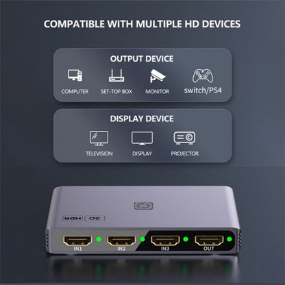 Q301 4K / 60hz HD Video Aluminum Alloy Adapter 3 Input 1 Output HDMI Switcher - Switch by PMC Jewellery | Online Shopping South Africa | PMC Jewellery | Buy Now Pay Later Mobicred