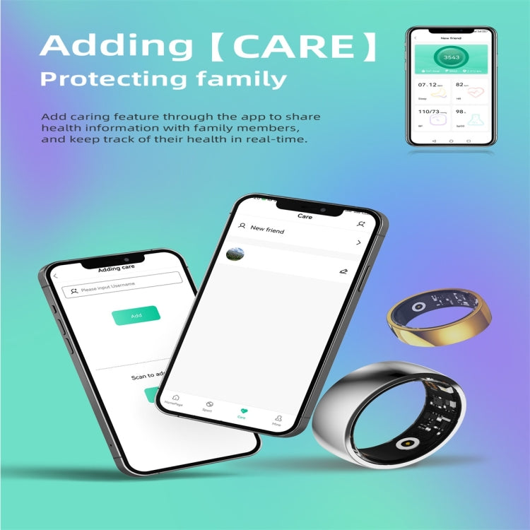 R09M SIZE 22 Smart Ring, Support Health Monitoring / Care For Families(Gold) - Smart Rings / Smart Telephones by PMC Jewellery | Online Shopping South Africa | PMC Jewellery | Buy Now Pay Later Mobicred