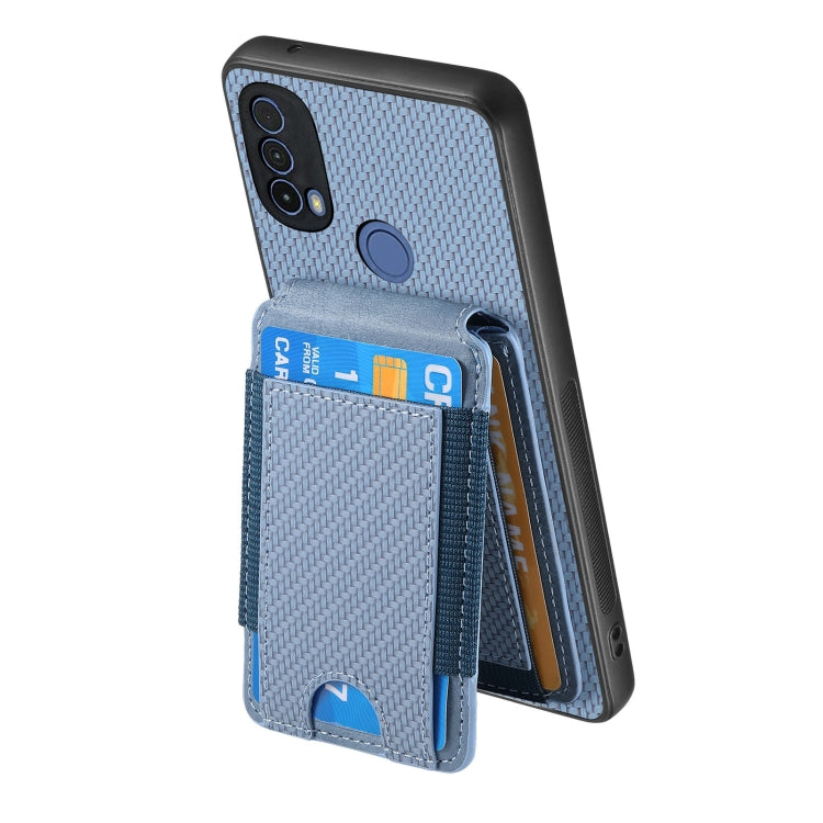 For Motorola Moto E40 Carbon Fiber Vertical Flip Wallet Stand Phone Case(Blue) - free shipping - PMC TechLife - Order now!