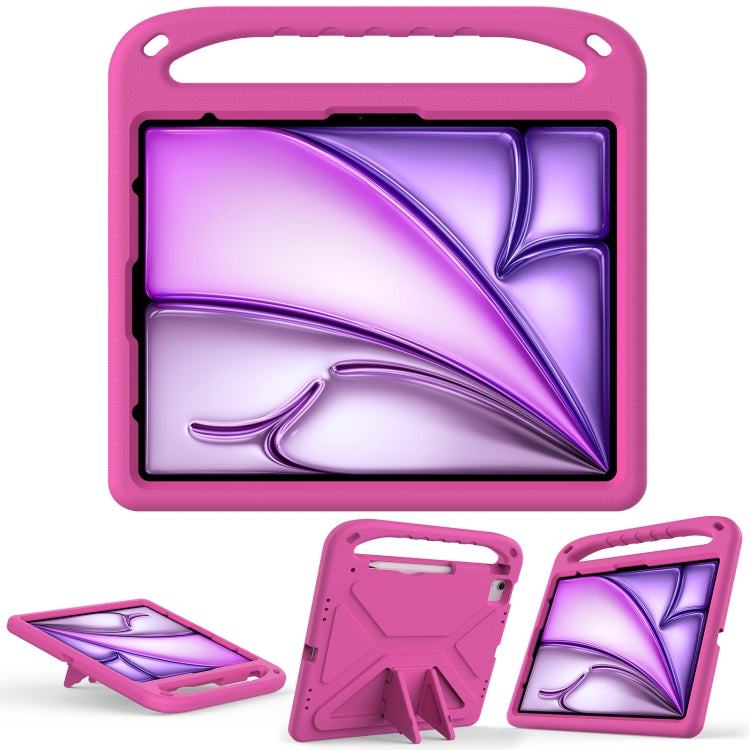 For iPad Air 13 2025 / 2024 Handle EVA Shockproof Tablet Case with Holder(RoseRed) - iPad Air 13 2025 / 2024 Cases by PMC TechLife | Online Shopping South Africa | PMC TechLife | Buy Now Pay Later Mobicred