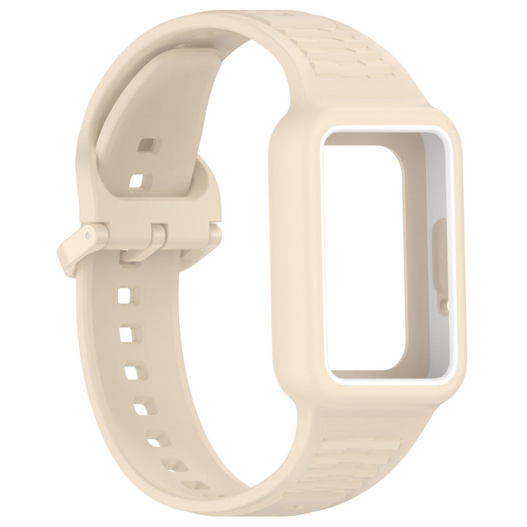 For  Huawei Band 9 NFC Two Color Frame Integrated Silicone Watch Band(Dream White) - free shipping - PMc TechLife - Order now!