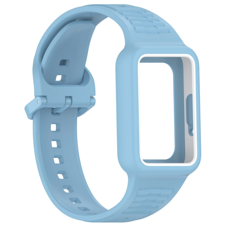 For  Huawei Band 8 NFC Two Color Frame Integrated Silicone Watch Band(Sky Blue) - free shipping - PMc TechLife - Order now!