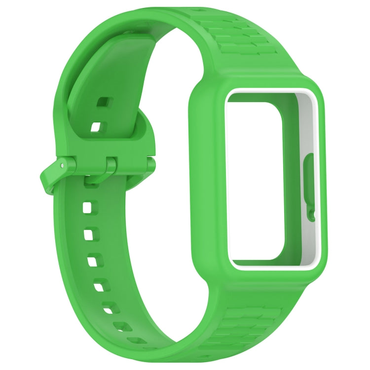 For  Huawei Band 8 Two Color Frame Integrated Silicone Watch Band(Fluorescent Green) - free shipping - PMc TechLife - Order now!