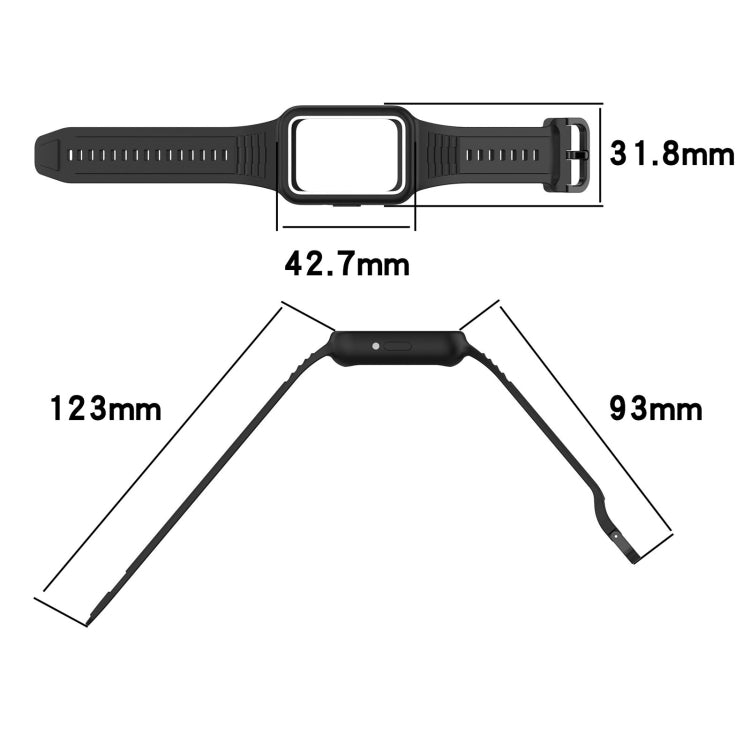 For  Huawei Band 8 Two Color Frame Integrated Silicone Watch Band(Dark Green) - free shipping - PMc TechLife - Order now!