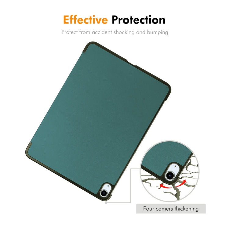 For iPad Air 13 2025 / 2024 ENKAY Tri-fold Custer Texture Plastic Leather Smart Tablet Case(Black) - iPad Air 13 2025 / 2024 Cases by ENKAY | Online Shopping South Africa | PMC TechLife | Buy Now Pay Later Mobicred