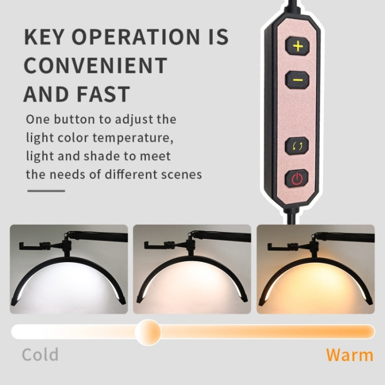 HD-M3X Pro 16 inch Adjustable Brightness Beauty Light Half Moon Light Eyelash Tech Lamp, Plug:EU Plug(Black) - Selfie Light by PMC TechLife | Online Shopping South Africa | PMC TechLife | Buy Now Pay Later Mobicred