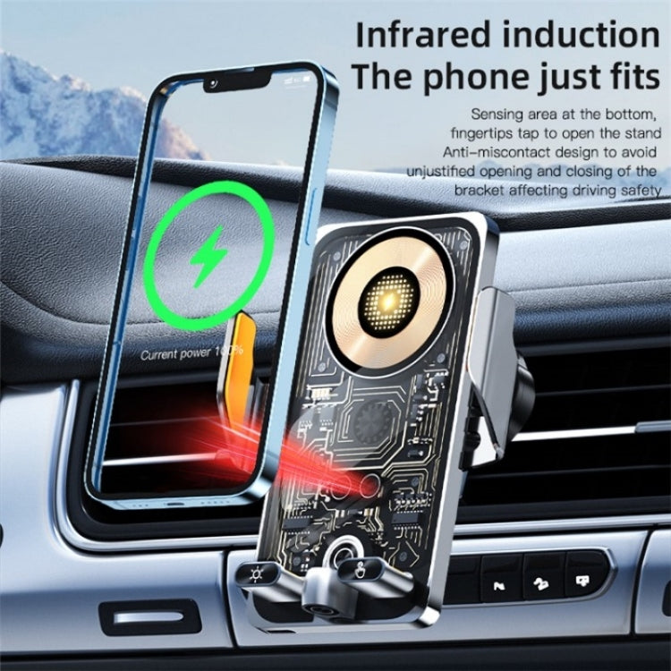 C1 Car Wireless 66W Fast Charger Phone Holder Infrared Sensor Punk Style(Black) - Car Charger by PMC TechLife | Online Shopping South Africa | PMC TechLife | Buy Now Pay Later Mobicred