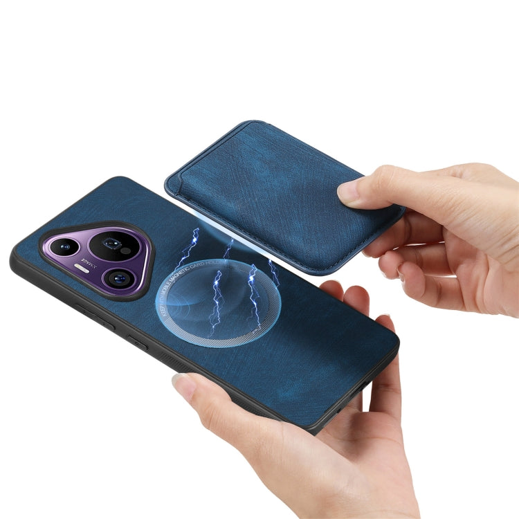 For Huawei Pura 70 Pro+ Retro Leather Card Bag Magnetic Phone Case(Blue) - Huawei Cases by PMC Jewellery | Online Shopping South Africa | PMC Jewellery | Buy Now Pay Later Mobicred