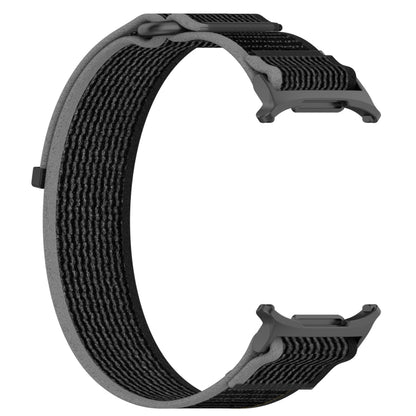 For Samsung Galaxy Watch Ultra 47mm Hook and Loop Fastener Loop Nylon Watch Band(Black+Gray) - Watch Bands by PMC Jewellery | Online Shopping South Africa | PMC Jewellery | Buy Now Pay Later Mobicred