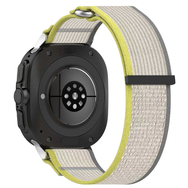 For Samsung Galaxy Watch Ultra 47mm Hook and Loop Fastener Loop Nylon Watch Band(Yellow+Gray) - Watch Bands by PMC Jewellery | Online Shopping South Africa | PMC Jewellery | Buy Now Pay Later Mobicred