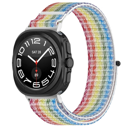 For Samsung Galaxy Watch Ultra 47mm Loop Nylon Hook and Loop Fastener Watch Band(Rainbow) - Watch Bands by PMC Jewellery | Online Shopping South Africa | PMC Jewellery | Buy Now Pay Later Mobicred