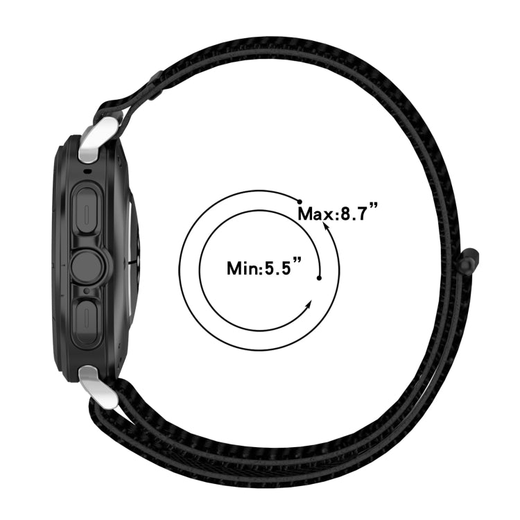 For Samsung Galaxy Watch Ultra 47mm Loop Nylon Hook and Loop Fastener Watch Band(Black) - Watch Bands by PMC Jewellery | Online Shopping South Africa | PMC Jewellery | Buy Now Pay Later Mobicred