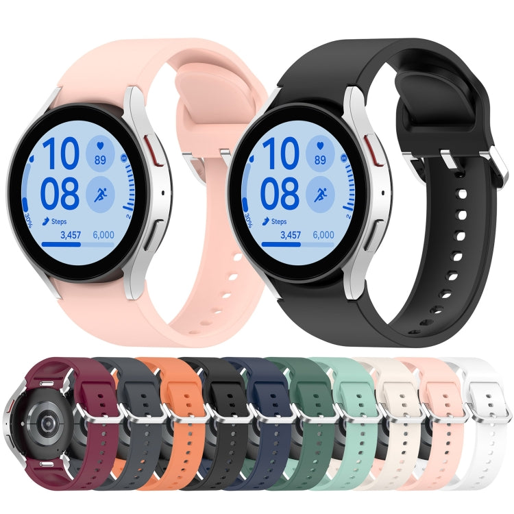 For Samsung Galaxy Watch FE 40mm Solid Color Silver Buckle Quick Release Silicone Watch Band(Light Pink) - free shipping - PMC TechLife - Order now!