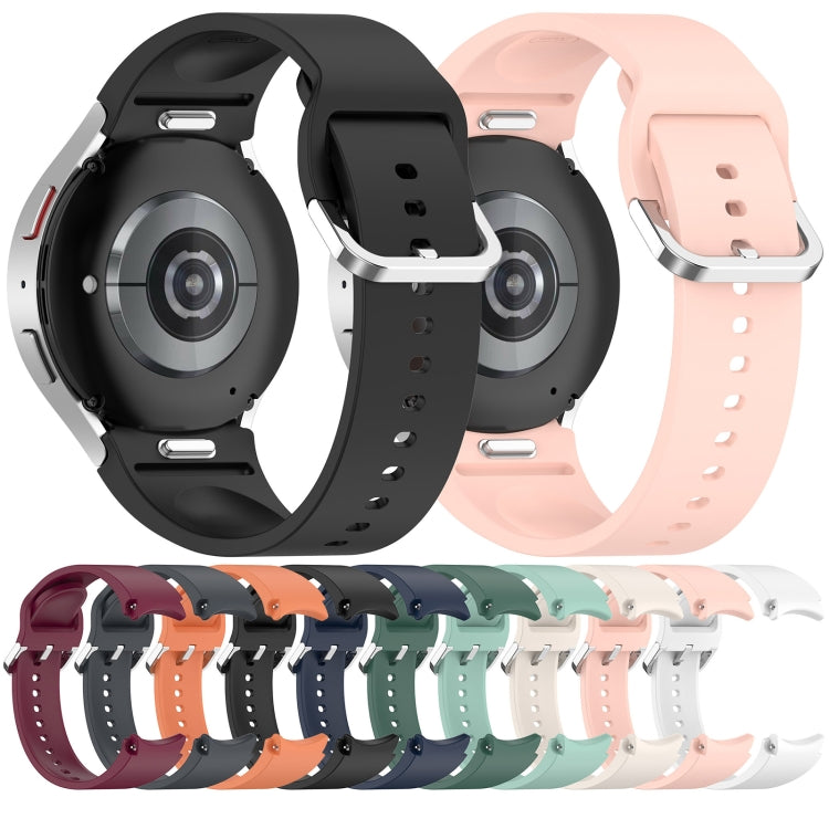 For Samsung Galaxy Watch FE 40mm Solid Color Silver Buckle Quick Release Silicone Watch Band(Black) - free shipping - PMC TechLife - Order now!