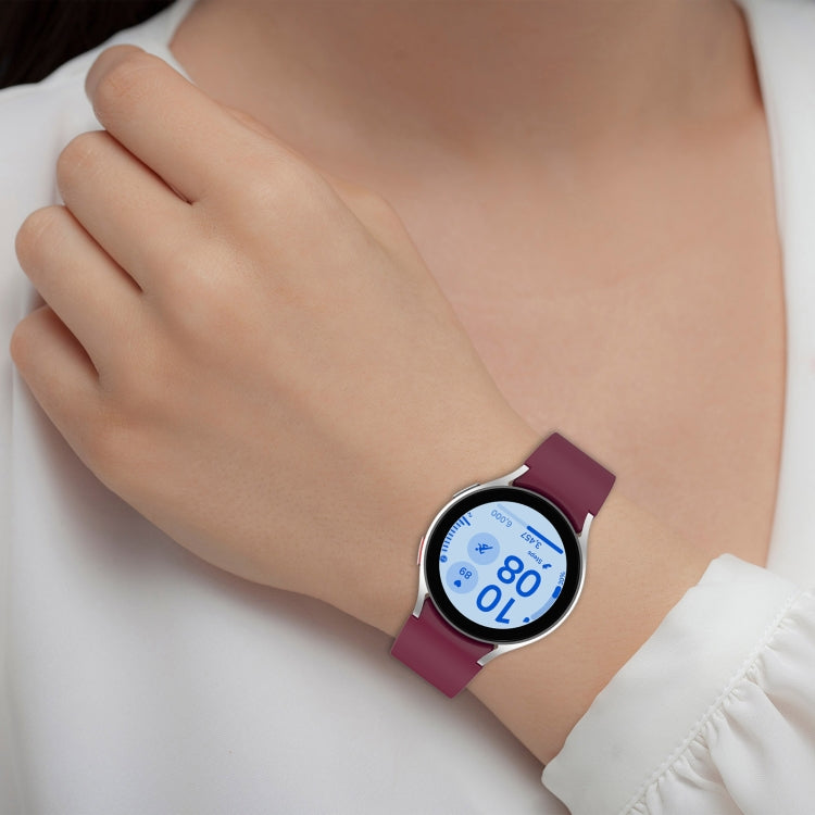For Samsung Galaxy Watch7 40 / 44mm Solid Color Silver Buckle Quick Release Silicone Watch Band(Wine Red) - free shipping - PMC TechLife - Order now!
