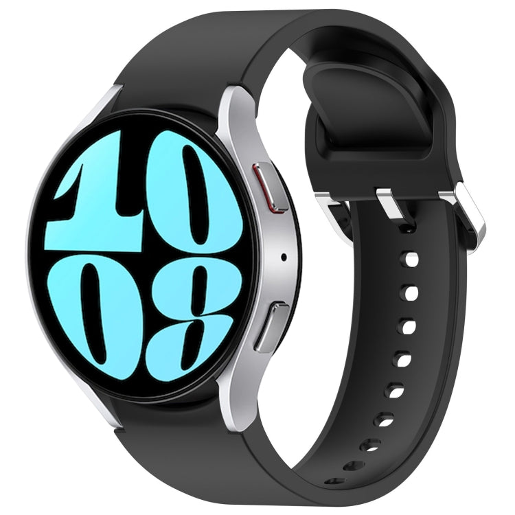 For Samsung Galaxy Watch 6 40mm Solid Color Silver Buckle Quick Release Silicone Watch Band(Black) - free shipping - PMC TechLife - Order now!