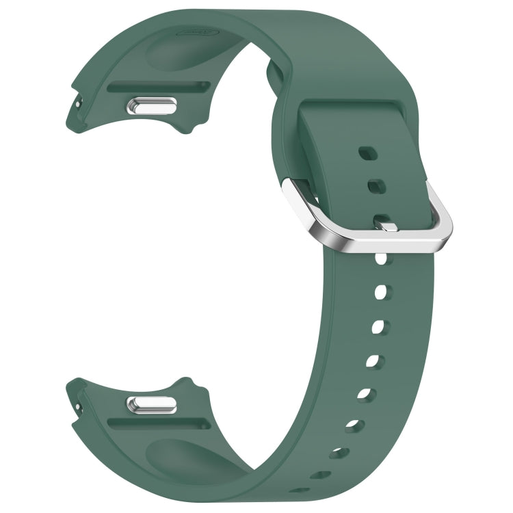 For Samsung Galaxy watch 5 Pro Golf Edition Solid Color Silver Buckle Quick Release Silicone Watch Band(Green) - free shipping - PMC TechLife - Order now!