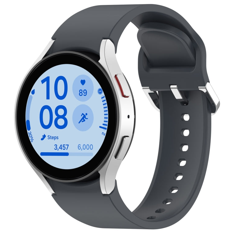 For Samsung Galaxy Watch 7 44mm Solid Color Silver Buckle Quick Release Silicone Watch Band(Grey) - free shipping - PMC TechLife - Order now!