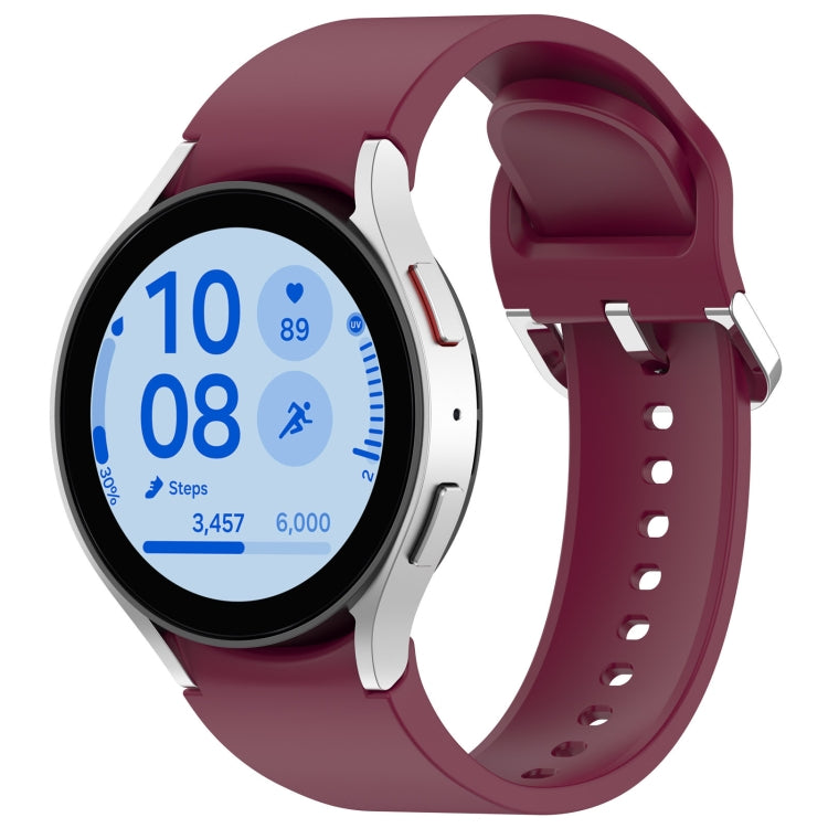 For Samsung Galaxy Watch 7 40mm Solid Color Silver Buckle Quick Release Silicone Watch Band(Wine Red) - free shipping - PMC TechLife - Order now!