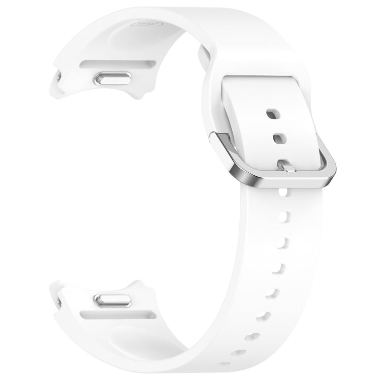For Samsung Galaxy Watch FE 40mm Solid Color Silver Buckle Quick Release Silicone Watch Band(White) - free shipping - PMC TechLife - Order now!