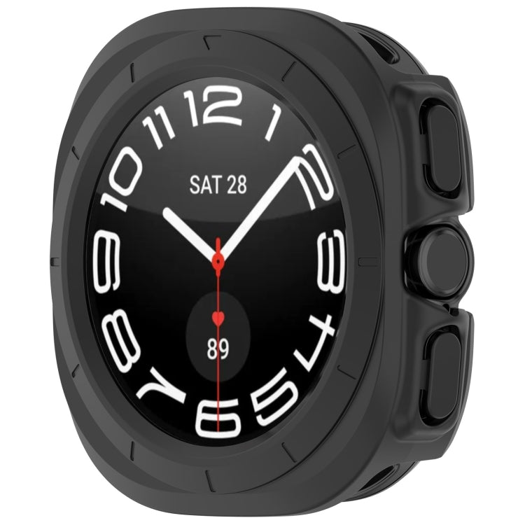 For Samsung Galaxy Watch Ultra 47mm Half Coverage Hollowed PC Watch Protective Case(Black) - Watch Cases by PMC Jewellery | Online Shopping South Africa | PMC Jewellery | Buy Now Pay Later Mobicred