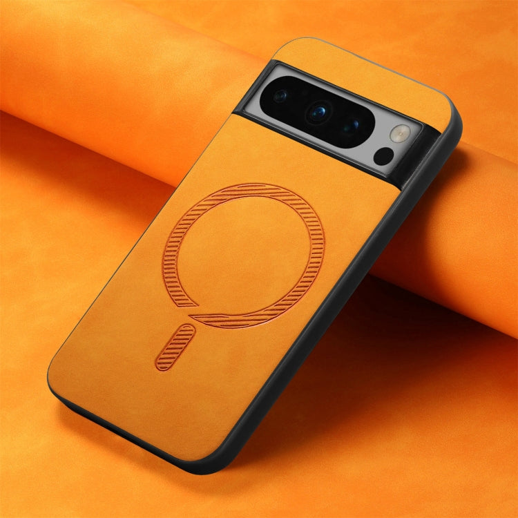 For Google Pixel 9 Pro XL Retro Magsafe Magnetic PU Back Cover Phone Case(Yellow) - Google Cases by PMC TechLife | Online Shopping South Africa | PMC TechLife | Buy Now Pay Later Mobicred