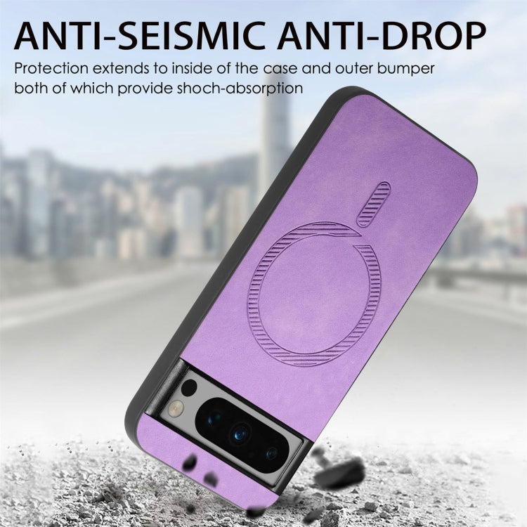 For Google Pixel 9 Pro XL Retro Magsafe Magnetic PU Back Cover Phone Case(Pink) - Google Cases by PMC TechLife | Online Shopping South Africa | PMC TechLife | Buy Now Pay Later Mobicred