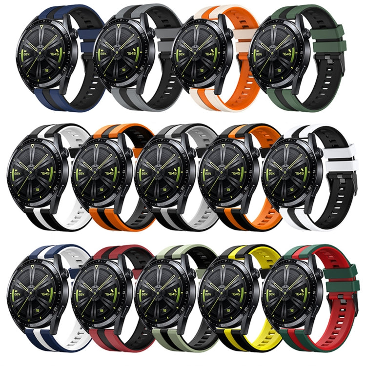 For Amazfit Active 20mm Two-Color Sports Silicone Watch Band(Blue+White) - free shipping - PMC TechLife - Order now!