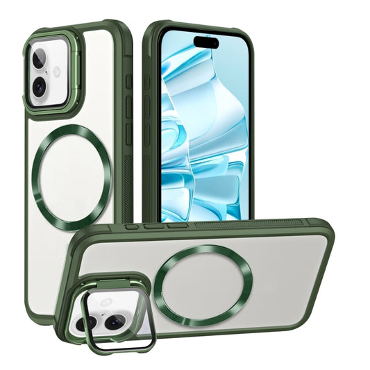 For iPhone 16 Plus CD-grain Magsafe Acrylic Hybrid TPU Phone Case(Green) - iPhone 16 Plus Cases by PMC Jewellery | Online Shopping South Africa | PMC Jewellery | Buy Now Pay Later Mobicred