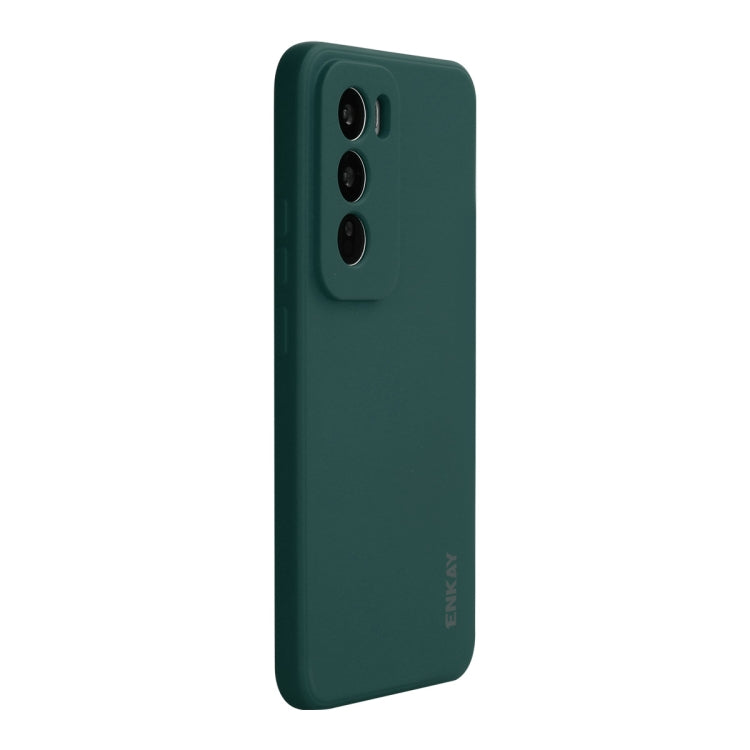 For OPPO Reno12 Pro ENKAY Liquid Silicone Soft Shockproof Phone Case(Dark Green) - Reno12 Pro Cases by ENKAY | Online Shopping South Africa | PMC Jewellery | Buy Now Pay Later Mobicred