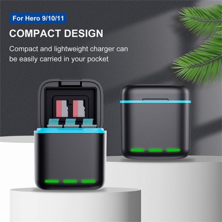 GP-910 3-Battery Charging Box Storage Case For GoPro Hero11 /10 /9 - Charger by PMC TechLife | Online Shopping South Africa | PMC TechLife | Buy Now Pay Later Mobicred