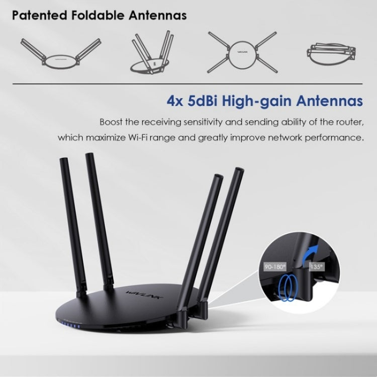 WAVLINK WN530G3 4x 5dBi Foldable Antenna AC1200 Dual Band Wireless Repeater Router, Plug:AU Plug - Wireless Routers by WAVLINK | Online Shopping South Africa | PMC Jewellery | Buy Now Pay Later Mobicred