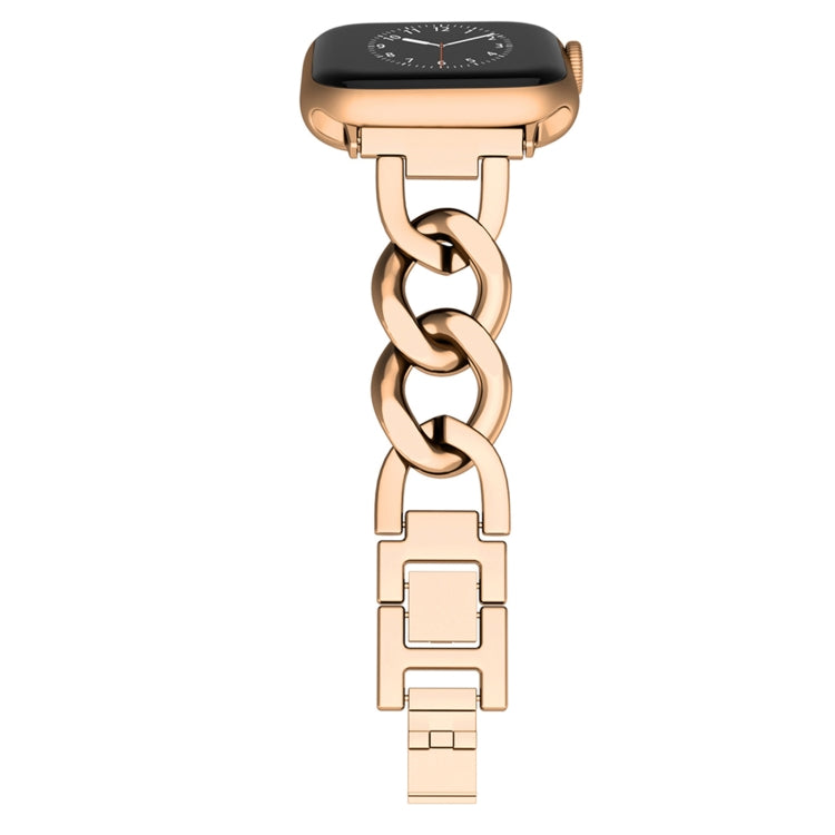 For Apple Watch Series 9 45mm Quick-Release Metal Chain Watch Band(Rose Gold) - free shipping - PMC TechLife - Order now!