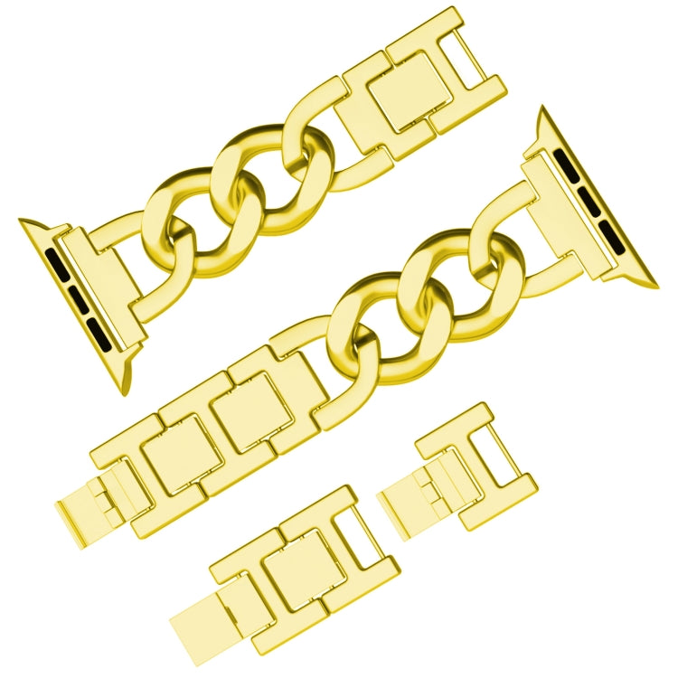 For Apple Watch Series 4 44mm Quick-Release Metal Chain Watch Band(Gold) - free shipping - PMC TechLife - Order now!