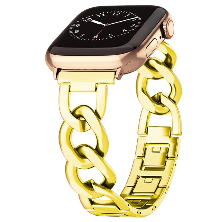 For Apple Watch Series 7 41mm Quick-Release Metal Chain Watch Band(Gold) - free shipping - PMC TechLife - Order now!