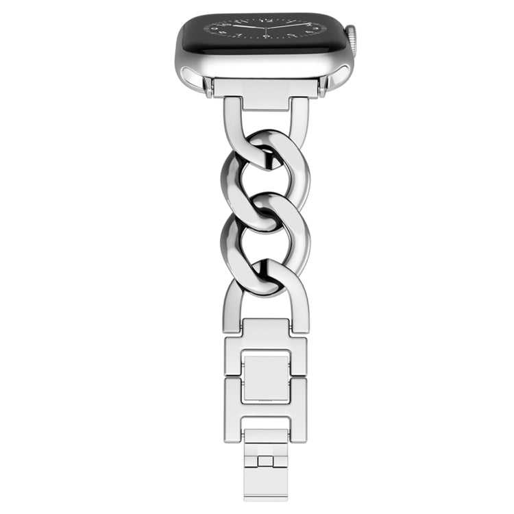 For Apple Watch Series 7 41mm Quick-Release Metal Chain Watch Band(Silver) - free shipping - PMC TechLife - Order now!