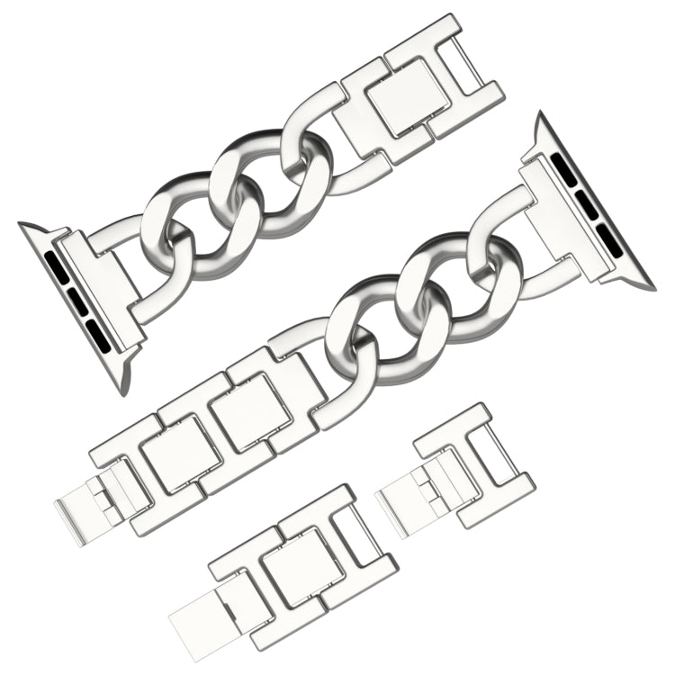 For Apple Watch Series 7 41mm Quick-Release Metal Chain Watch Band(Silver) - free shipping - PMC TechLife - Order now!